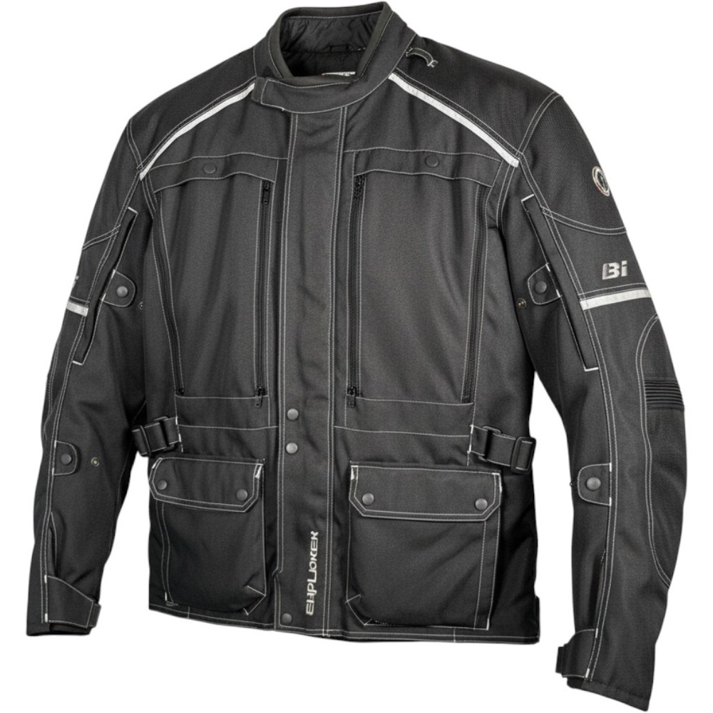 Bilt Explorer Adventure Motorcycle Jacket 2XL Black Textile Touring Riding Gear
